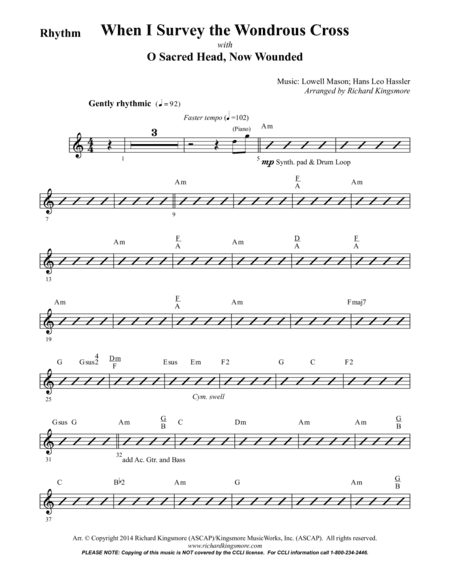 When I Survey the Wondrous Cross with O Sacred Head Now Wounded (Rhythm) (arr. Richard Kingsmore)