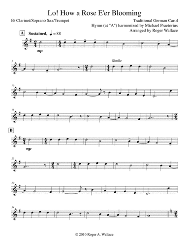 Lo! How a Rose E'er Blooming (arr. Roger Wallace)