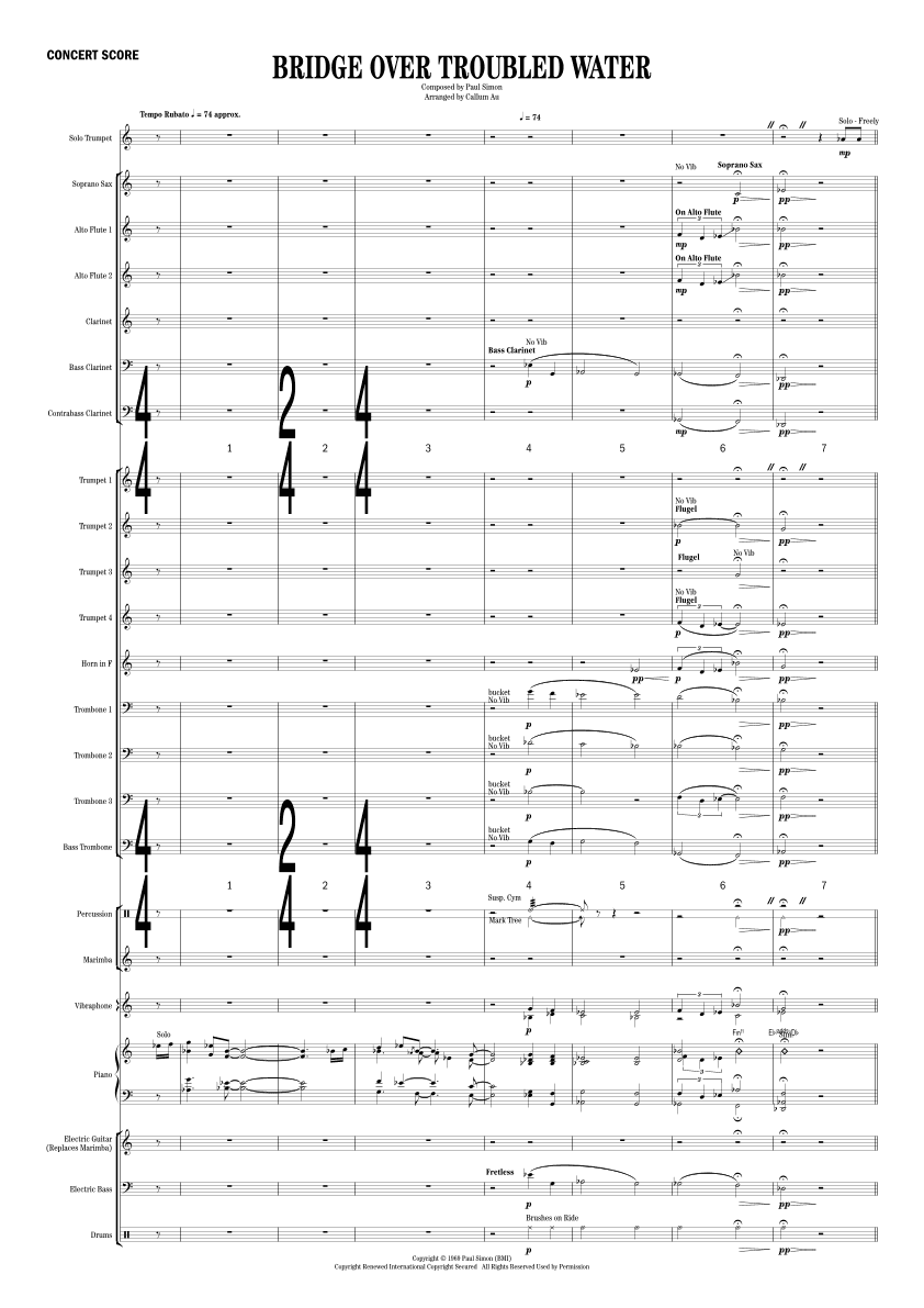 Bridge Over Troubled Water (arr. Callum Au)