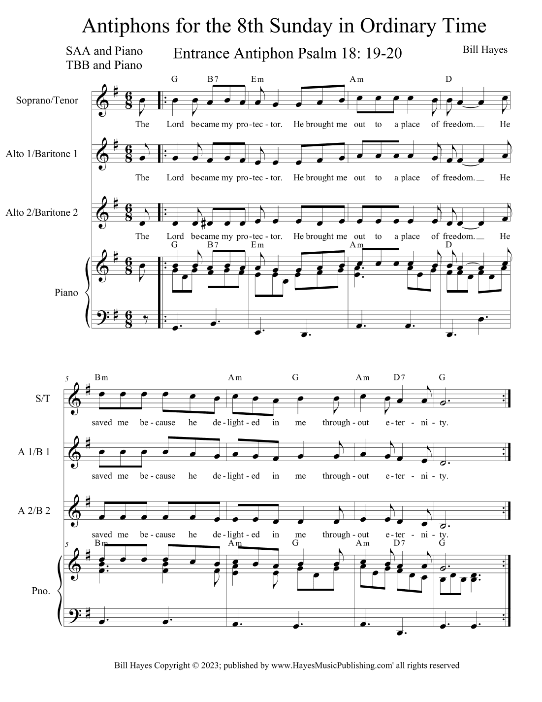 Antiphons for the 8th Sunday in Ordinary Time