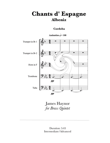 Chants D' Espagne - Cordoba for Brass Quintet (arr. James Haynor)