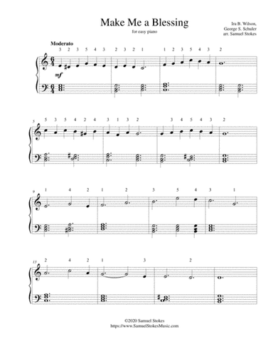 Make Me a Blessing - for easy piano (arr. Samuel Stokes)