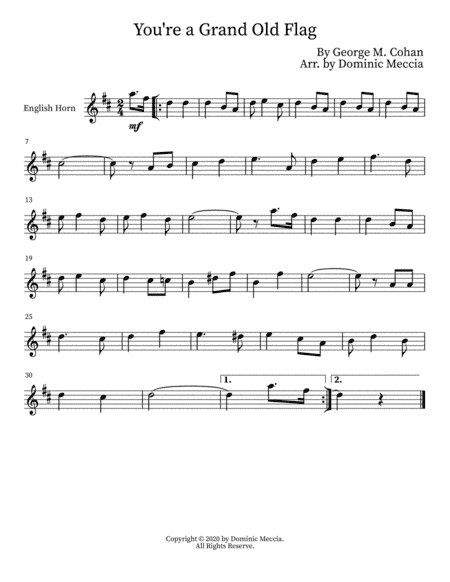 You're a Grand Old Flag (arr. Dominic Meccia)