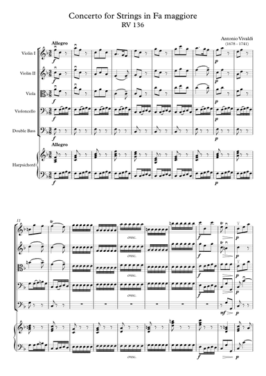Concerto for Strings in Fa maggiore RV 136