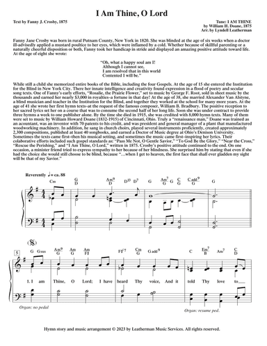I Am Thine, O Lord (arr. Lyndell Leatherman)