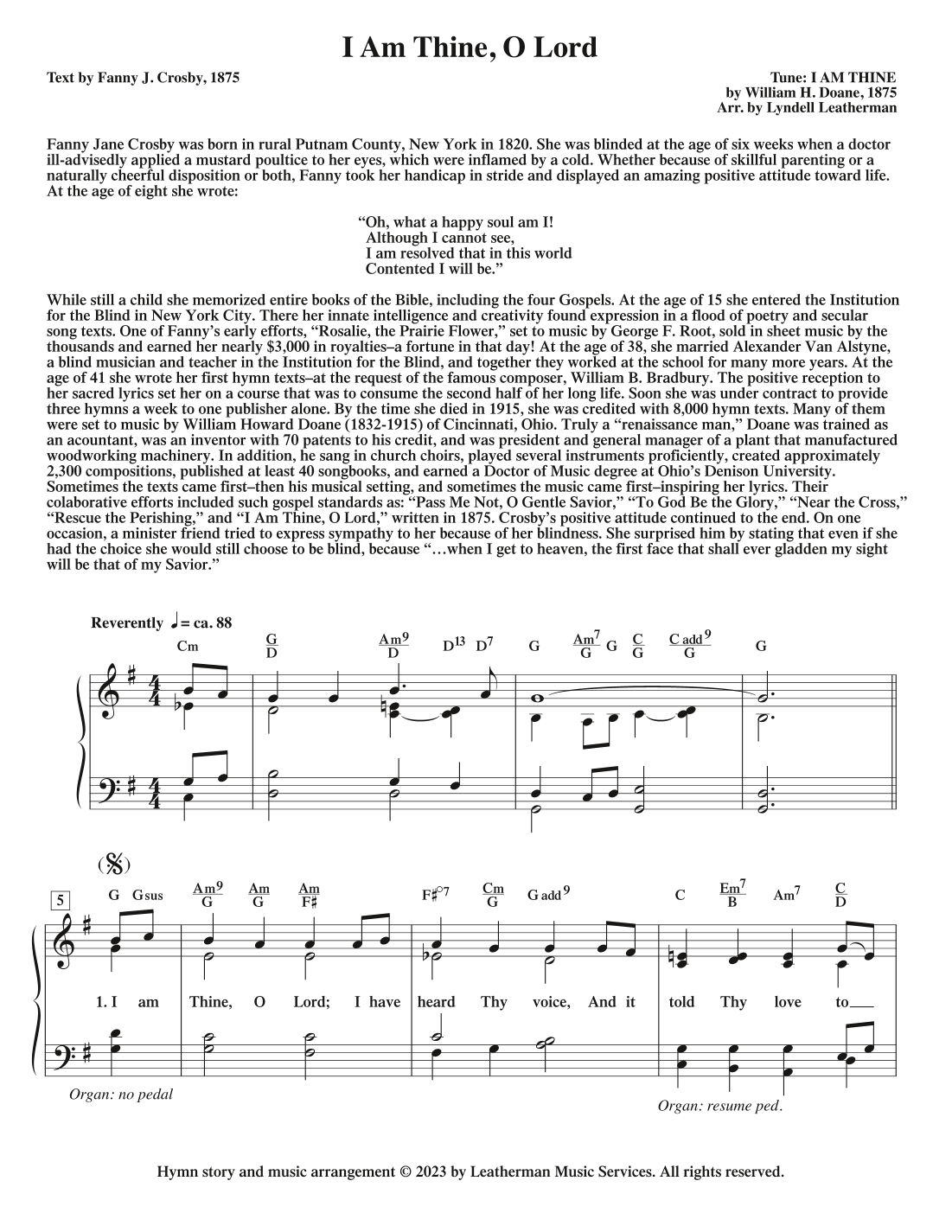 I Am Thine, O Lord (arr. Lyndell Leatherman)