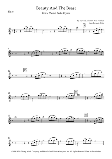 Beauty And The Beast (arr. Fernando Britto)