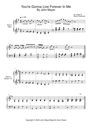 You're Gonna Live Forever In Me (arr. Music Greatness)