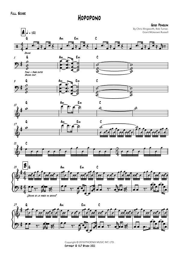 Hopopono (arr. Joshua Tindall)