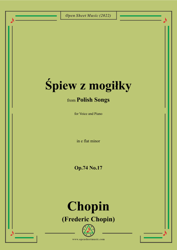 Chopin-Spiew z mogilky(Polens Grabgesang),in e flat minor,Op.74 No.17 (arr. OSM Press)