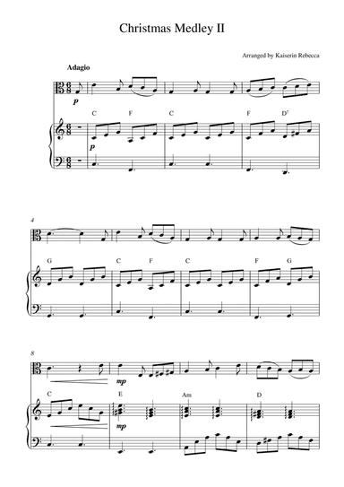 Christmas Medley II (for viola solo and piano accompaniment) (arr. Kaiserin Rebecca)