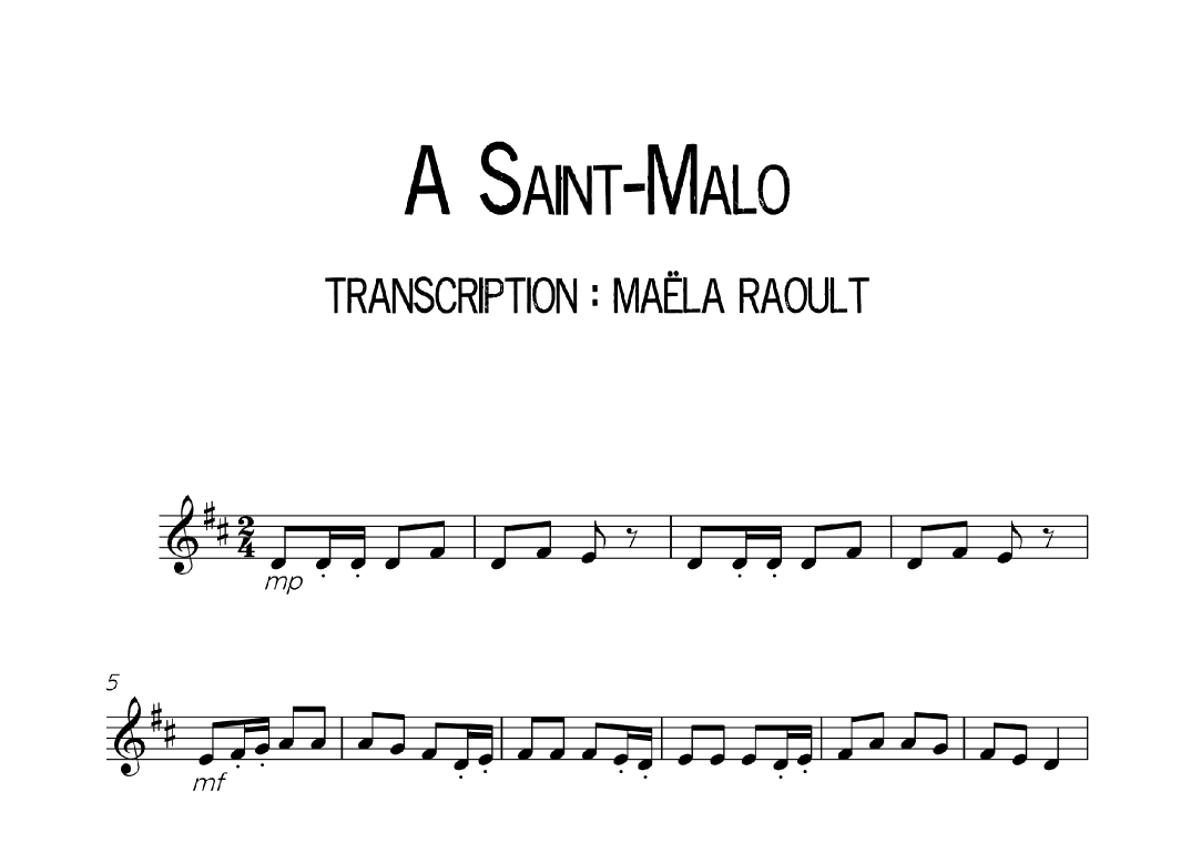 A Saint-Malo (arr. Maëla Raoult)