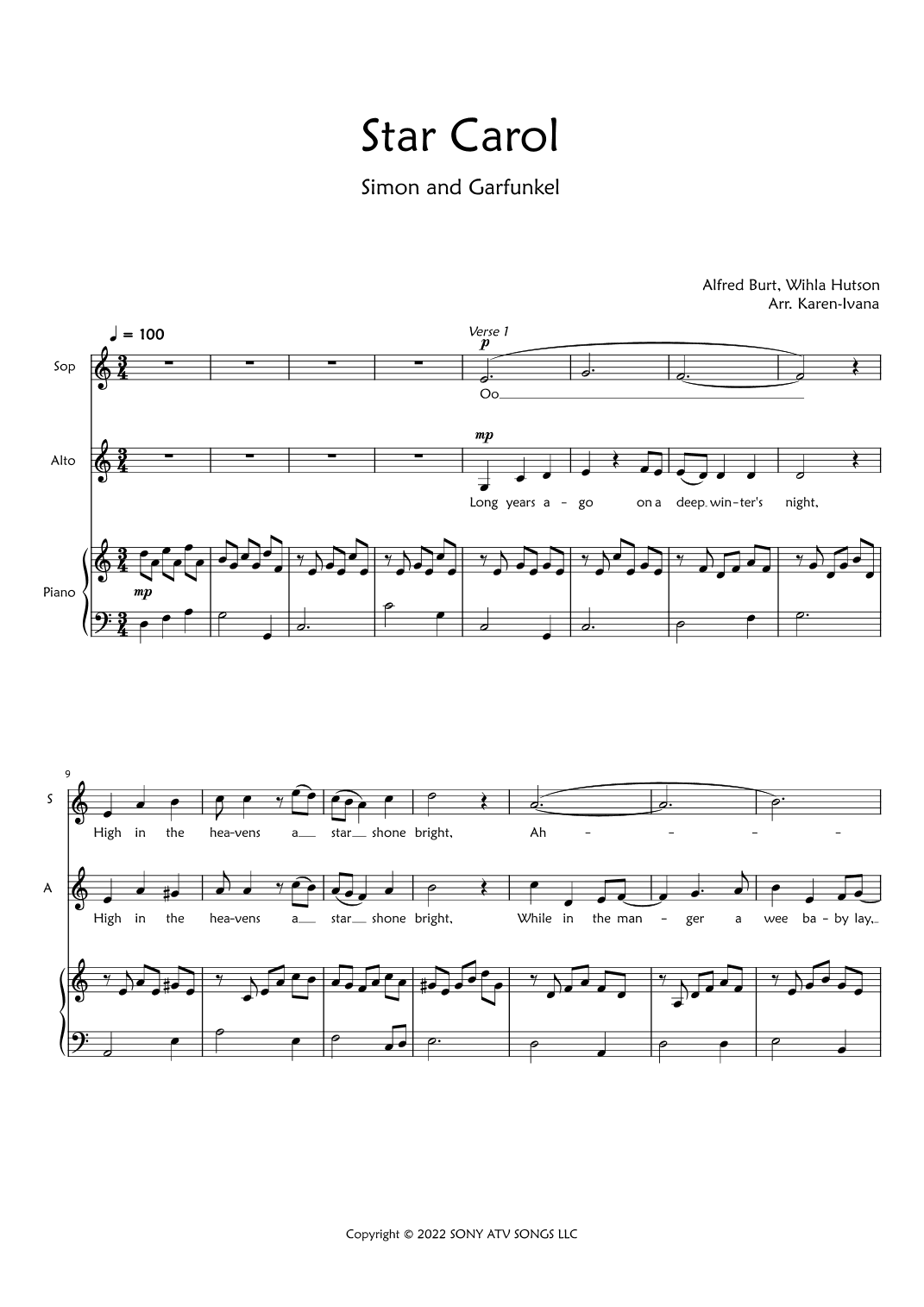 Star Carol (arr. Karen Ivana)