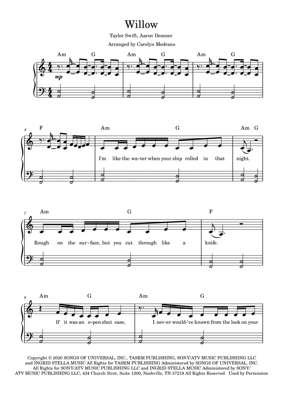 Willow (arr. Carolyn Medrano)