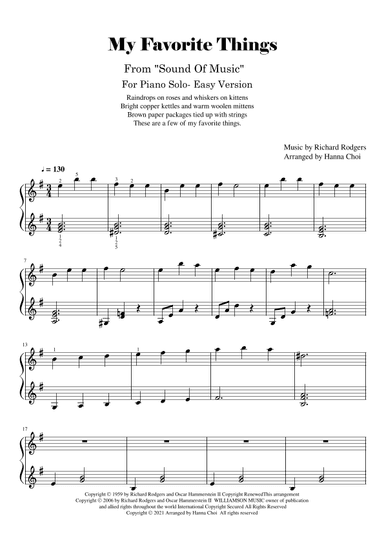 My Favorite Things (arr. Hanna Choi)