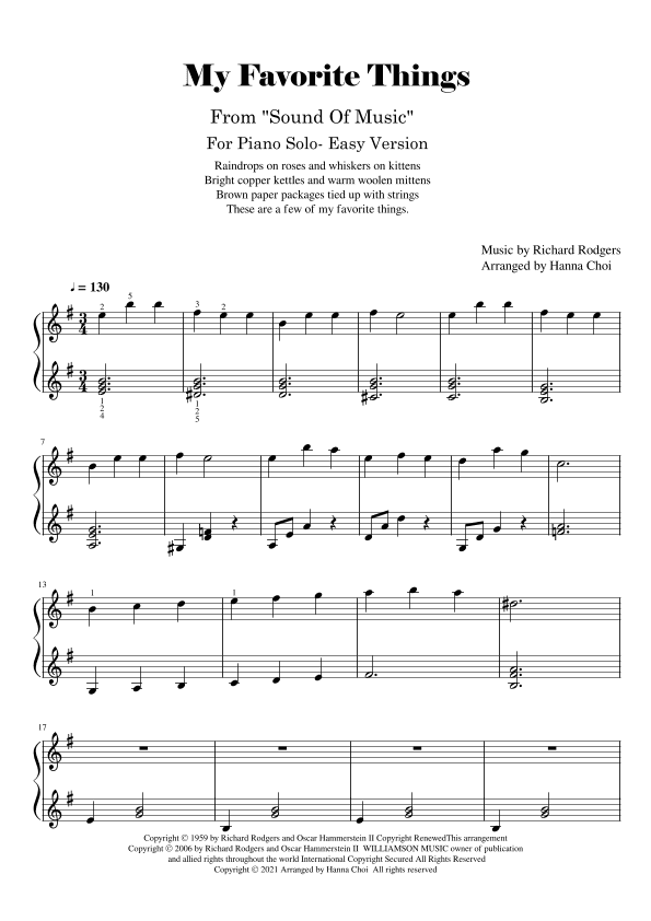 My Favorite Things (arr. Hanna Choi)