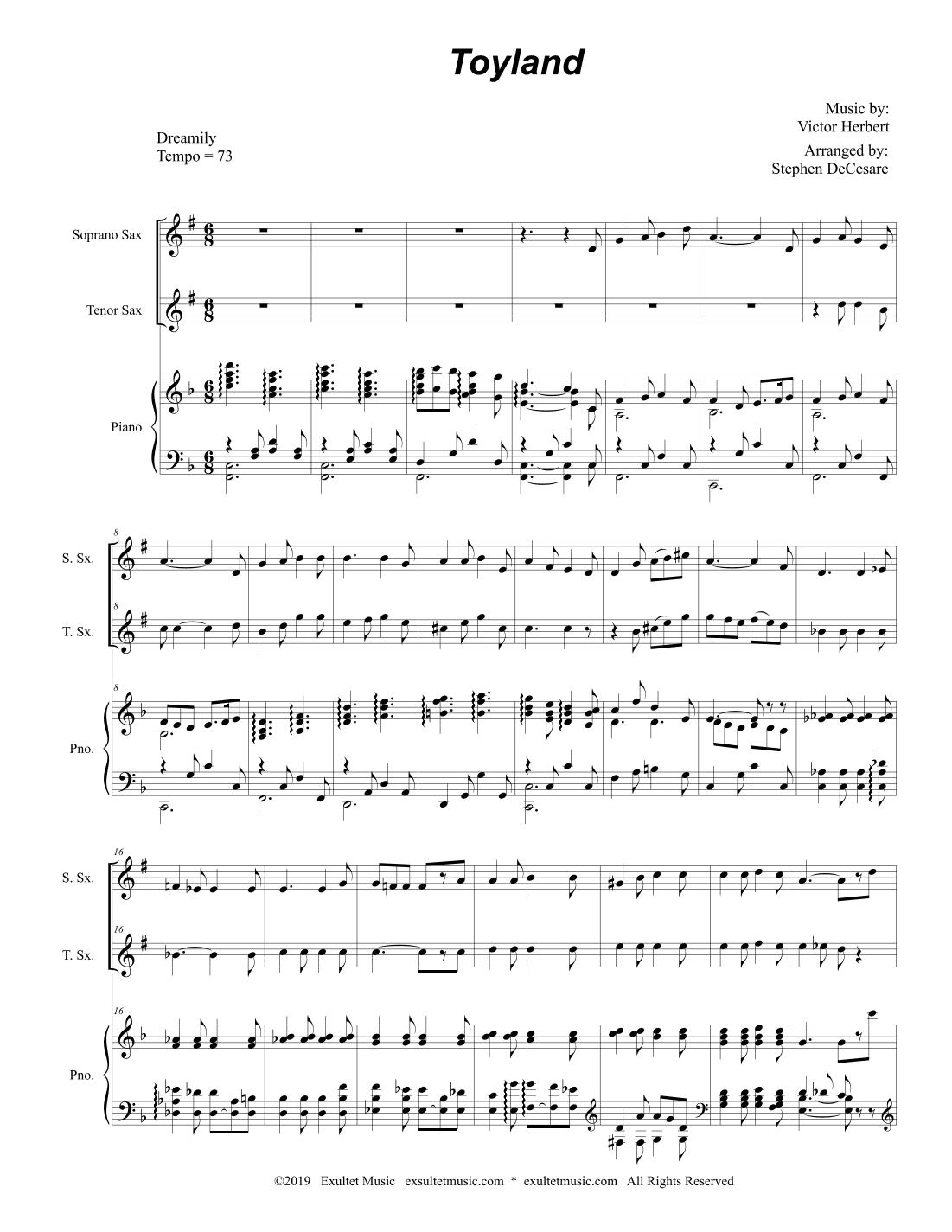 Toyland (Duet for Soprano and Tenor Saxophone) (arr. Stephen DeCesare)