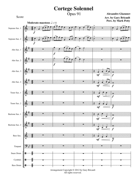 Cortege Sonelle - Opus 91 (arr. Gary Bricault)