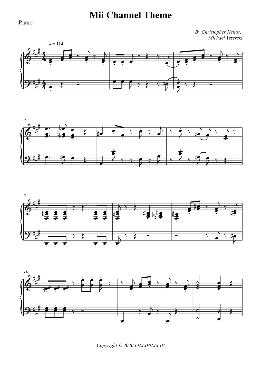 Mii Channel Theme (arr. Wesley S. SIlva)
