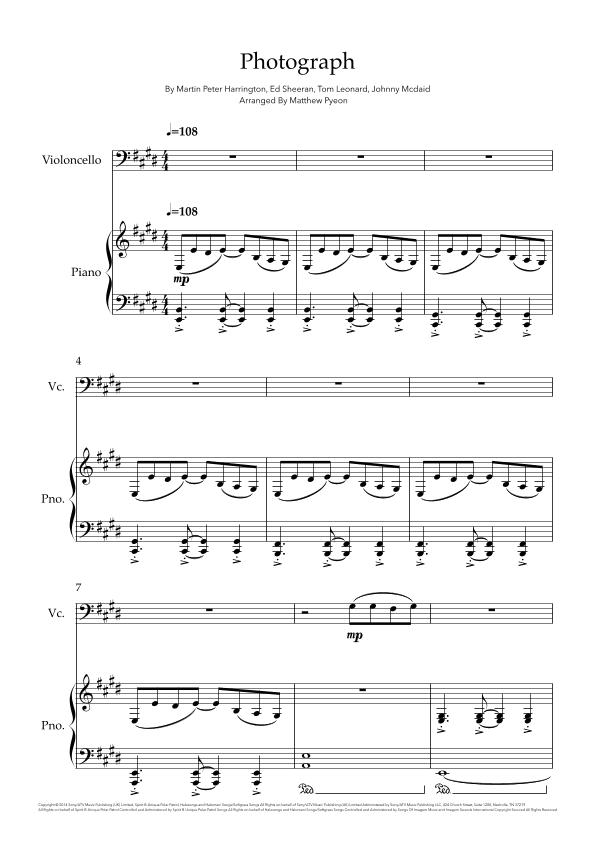 Photograph (arr. Matthew pyeon)