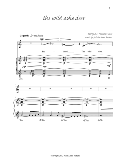 The Wild Ashe Deer for mezzo soprano and piano