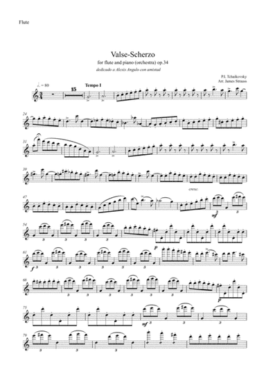 Valse - Scherzo op.34 for flute and piano (arr. James Strauss)