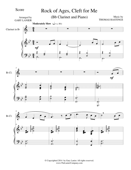 ROCK OF AGES (Bb Clarinet/Piano and Clarinet Part) (arr. Gary Lanier)