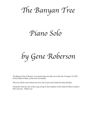 The Banyan Tree  Piano Solo