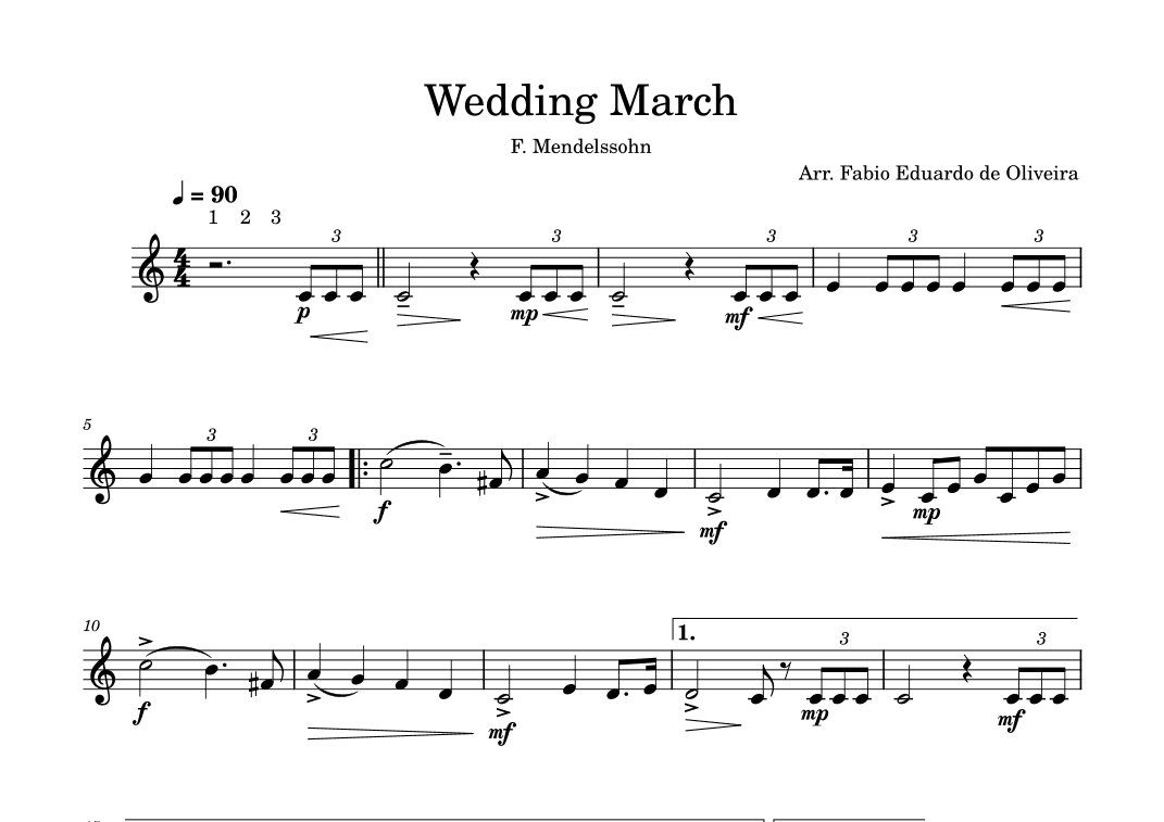 Wedding March (Mendelssohn) - Easy Arrangement (arr. Fabio Eduardo de Oliveira)