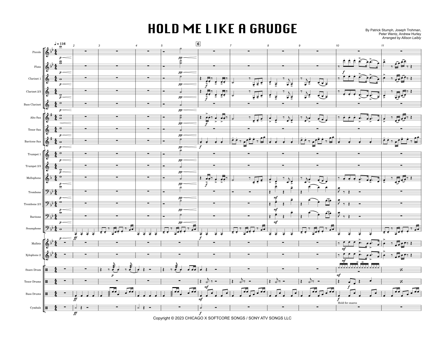 Hold Me Like A Grudge (arr. Allison Laibly)