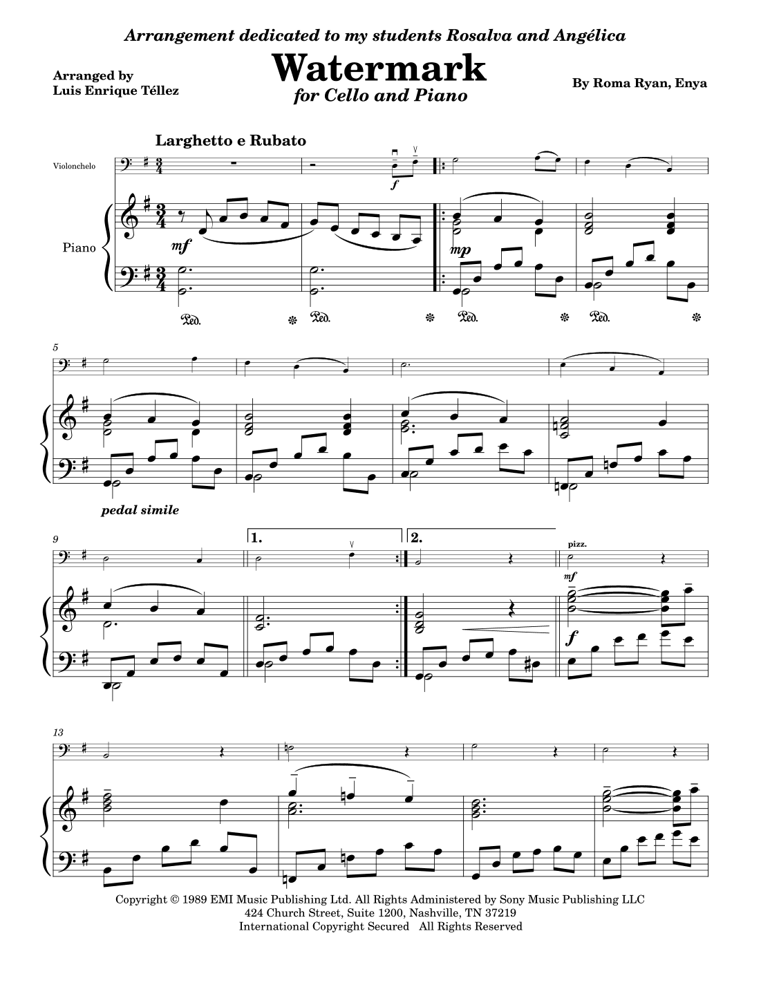 Watermark (arr. Luis Enrique Téllez)