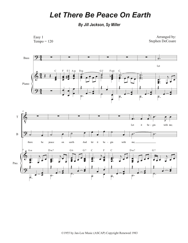 Let There Be Peace On Earth (arr. Stephen DeCesare)
