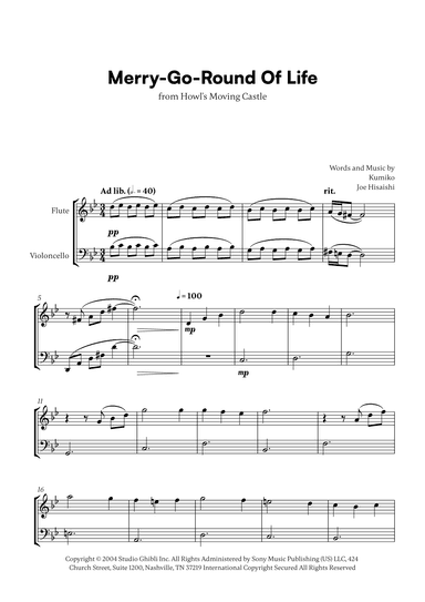 Merry-go-round Of Life (arr. Cadenza Editions)