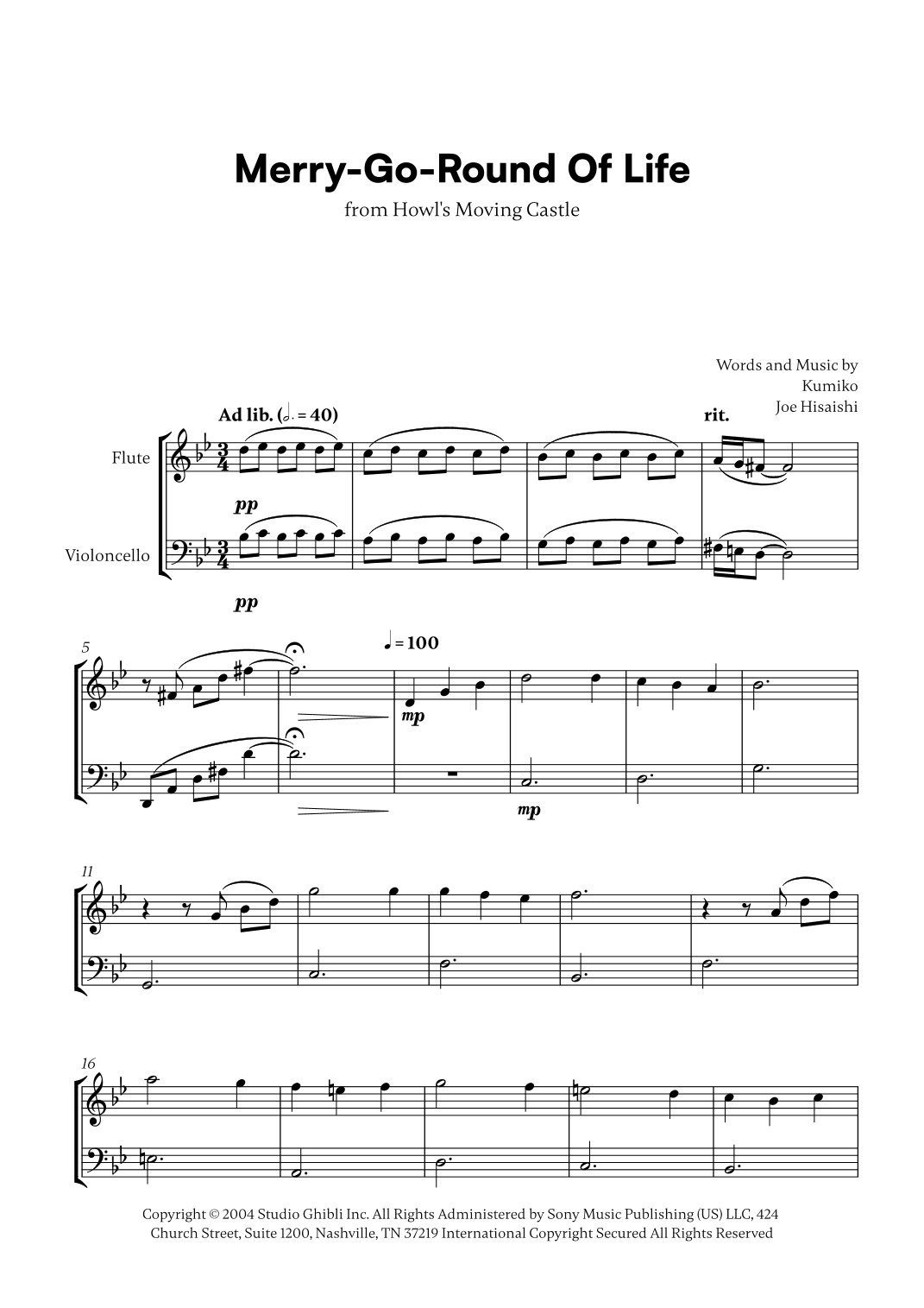Merry-go-round Of Life (arr. Cadenza Editions)