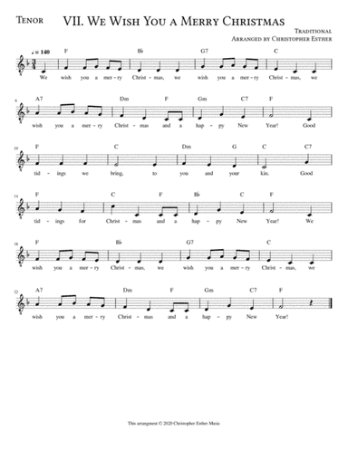 We Wish You a Merry Christmas for Tenor Voice (arr. Christopher Esther)