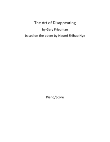 The Art of Disappearing