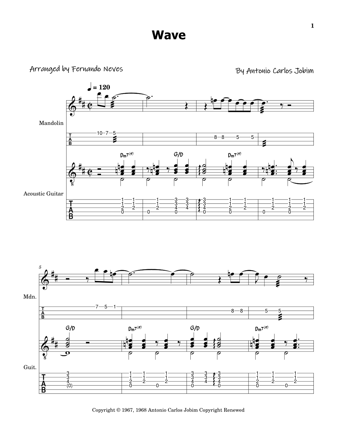 Wave (arr. FERNANDO LUIZ NEVES)
