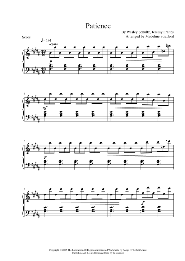Patience (arr. Madeline J Stratford)