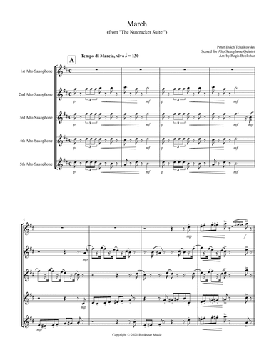 March (from "The Nutcracker Suite") (F) (Alto Saxophone Quintet) (arr. Regis Bookshar)