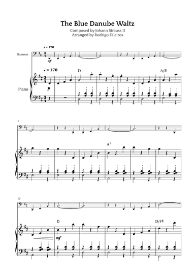 The Blue Danube Waltz (arr. Rodrigo Faleiros)