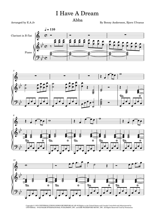 I Have A Dream (arr. E.A Jr)