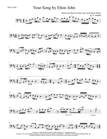 Your Song (arr. K. Wreede)