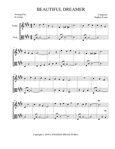 BEAUTIFUL DREAMER (arr. JO ARAÚJO)