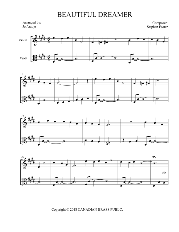 BEAUTIFUL DREAMER (arr. JO ARAÚJO)