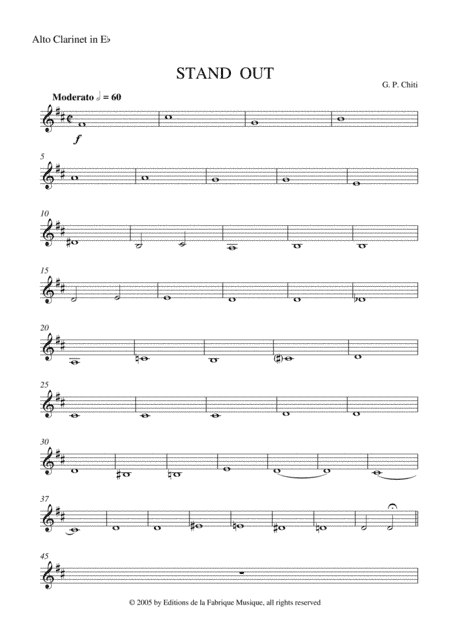 Gian Paolo Chiti: Standout for intermediate concert band: Eb alto clarinet part