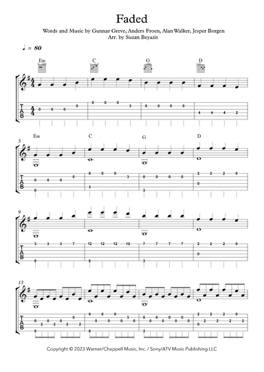 Faded (arr. Suzan Beyazit)