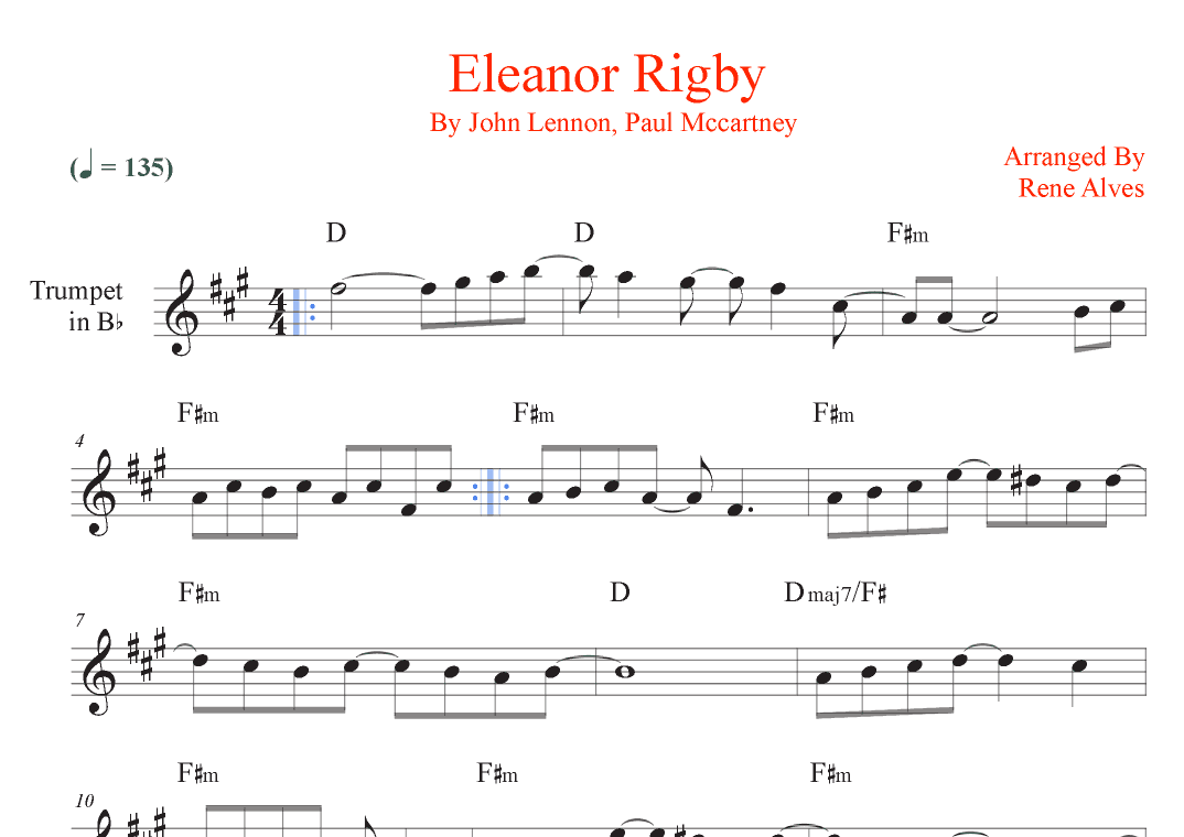 Eleanor Rigby (arr. Rene Alves)