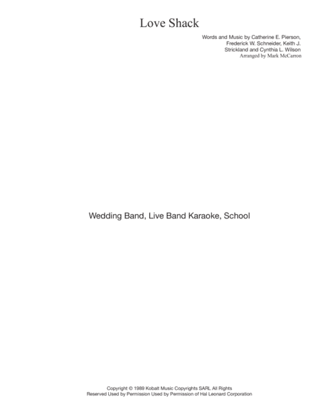 Love Shack (arr. Mark McCarron)