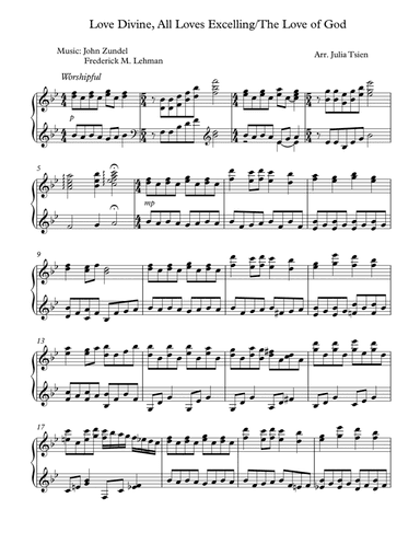Love Divine/The Love of God, piano solo (arr. julia tsien)