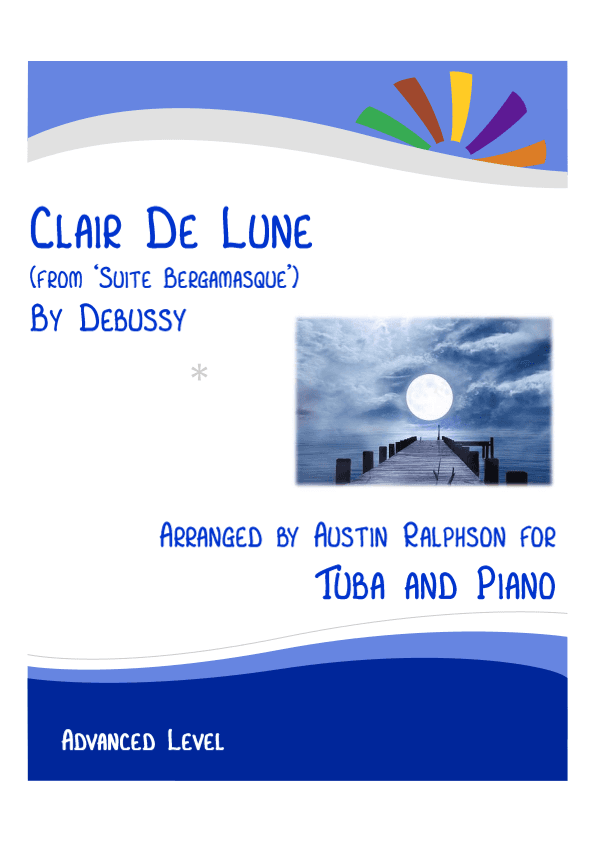 Clair De Lune (Debussy) - tuba and piano with FREE BACKING TRACK (arr. Austin Ralphson)